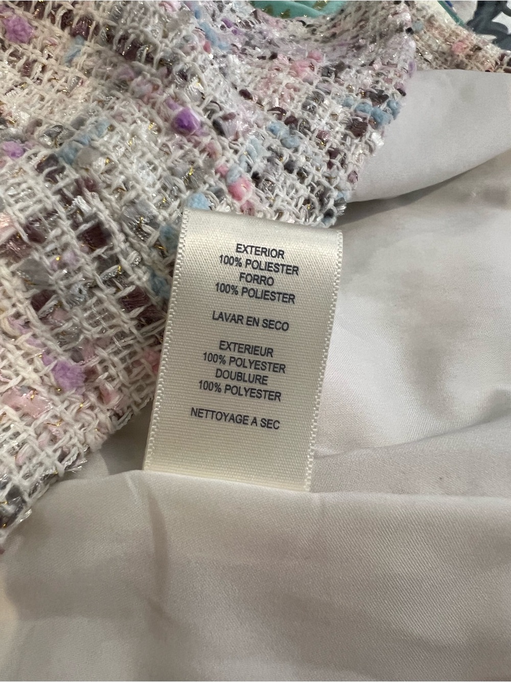 Sleeveless Tweed A-Line Dress in Pastel Pink - Picture 15 of 15